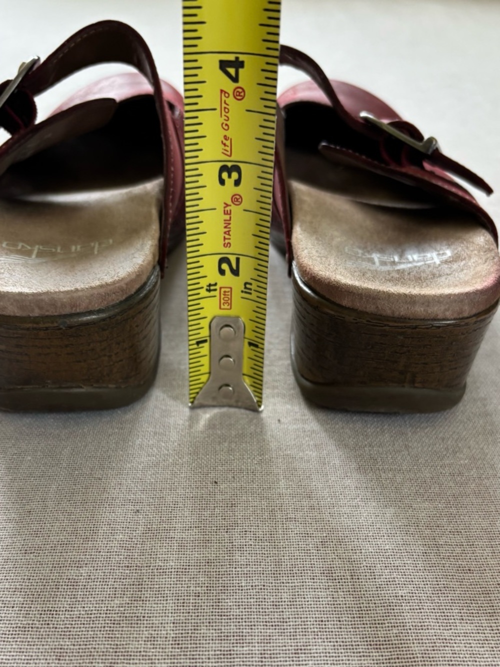 Dansko Women's Red Leather Mary Jane Clogs with Buckle Strap - Picture 11 of 13